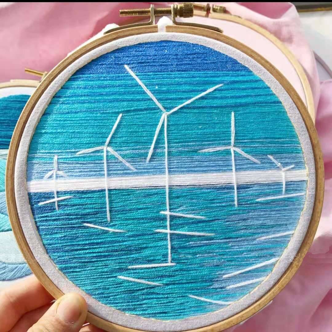Blue ocean embroidery kitwind power generation embroiderysea etsy uk Blue ocean embroidery kitwind power generation embroiderysea etsy uk