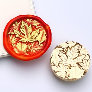 3D Maple Leaf Wax Seal Stamp: Autumn Botanical Sealing Kit