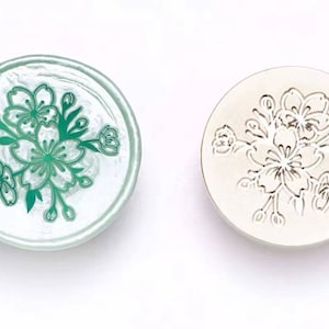 Sello de cera Sakura / Kit de sello de cera de cereza oriental / Sello de cera de cumpleaños / Kit de sellado de cera Sakura / Sello de cera personalizado