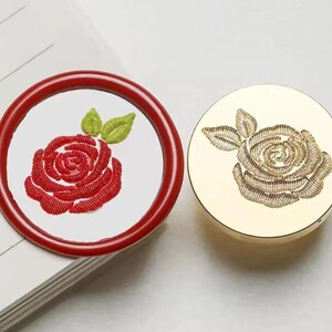 3D Knitted Rose Wax Seal Stamp: Flower Sealing Kit