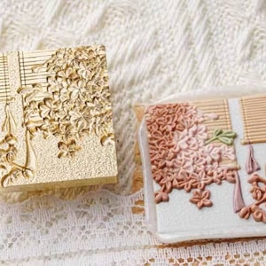 3D Sakura and Curtain Wax Seal Stamp: Birthday Invitation Seal