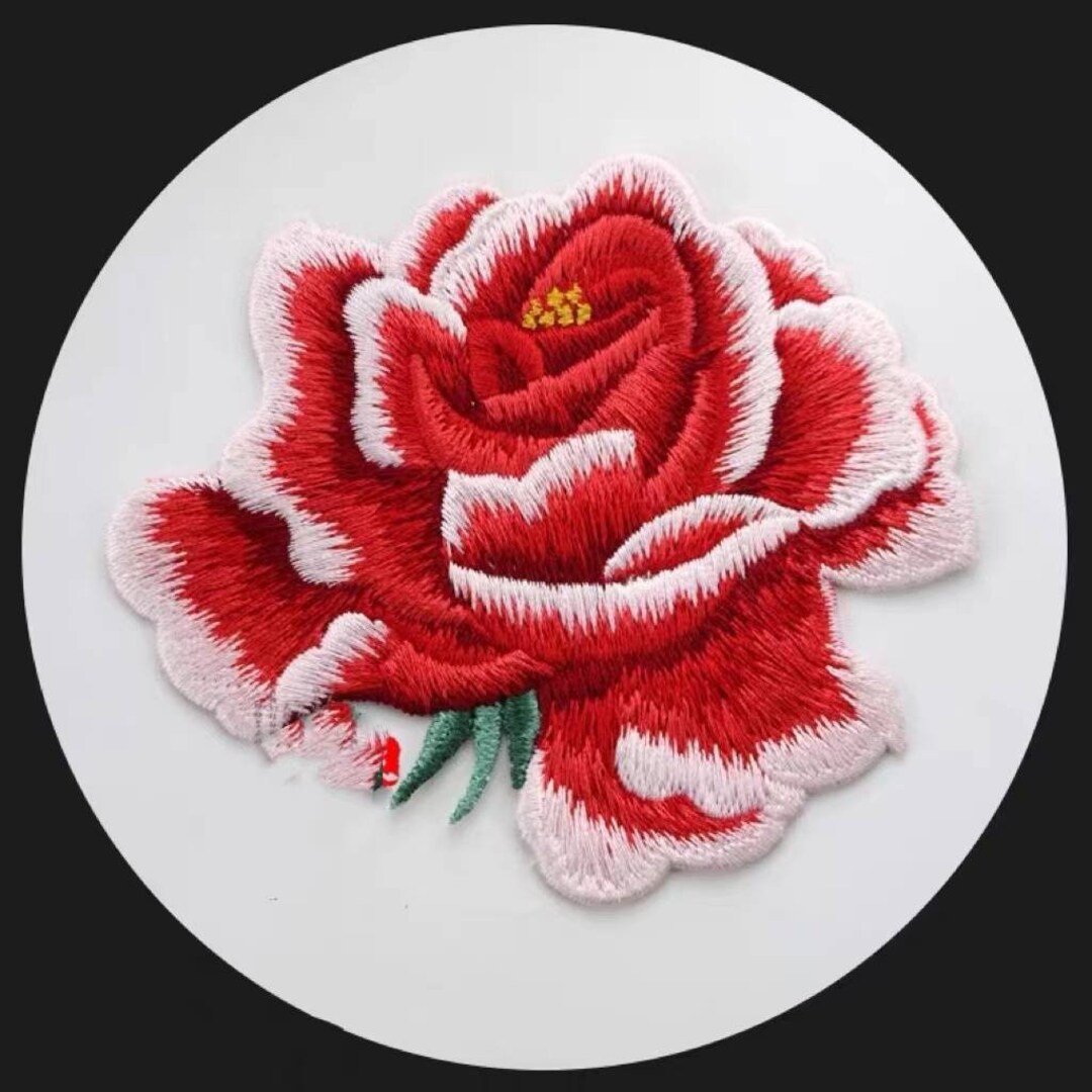 DIY Rose Iron on Patch,pink Rose Embroidery Kit Patch,purple Rose