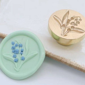 Tampon de cire 3D Muguet / Kit de sceau de cire Muguet / Tampon de cire pour invitations d'anniversaire / Kit de sceau de cire de fleurs de la vallée
