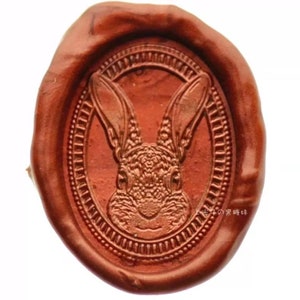 Carimbo de cera de coelho / kit de selo de cera de cabeça de coelho / kit de selo de cera de coelho de formato irregular / carimbo de cera de animal