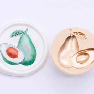 3D Avocado Wax Seal Stamp: Fruit Sealing Kit