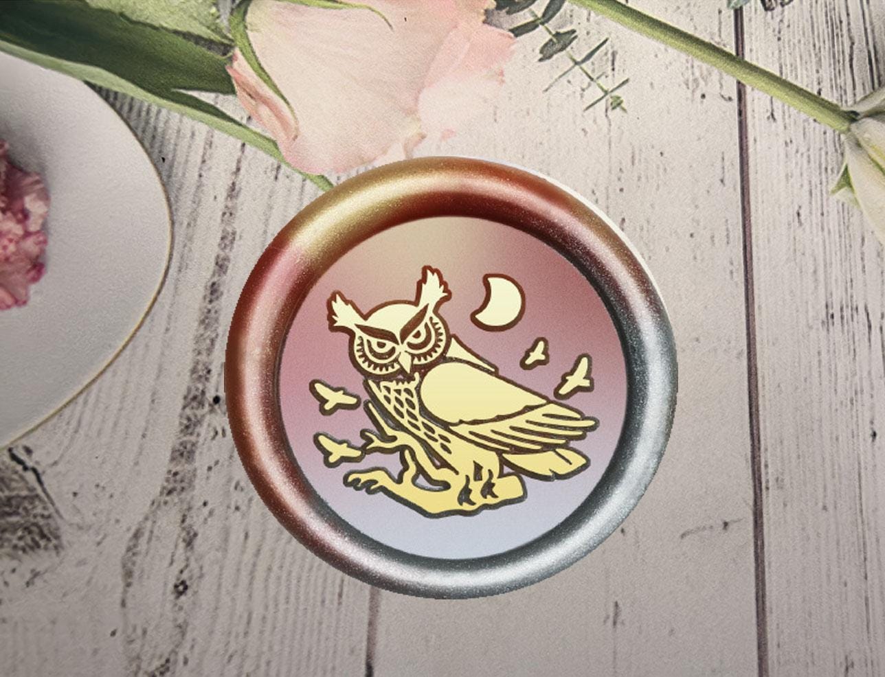 Night Owl Wax Seal Stamp:Eagle and Moon Birthday Gift Envelope Sealing Kit