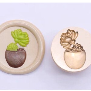 Tampon de cire 3D charnu/kit de scellement de cire végétale charnu/tampon de cire enveloppes de cactus