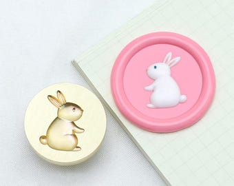 Sello de cera de conejo 3D, kit de sellado de conejito