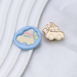 Litter Car Wax Seal Stamp: Happy Cute Car  Sealing Kit (25mm)