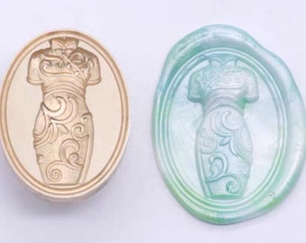 3D Cheongsam Wax Seal Stamp: Wedding Invitation Sealing Kit (25mm)