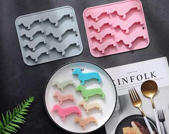 MAGICLULU Lot De 2 Moules Silicone Antiadhésif Chien Teckel - Pour Gâteaux, Chocolats Et Friandises