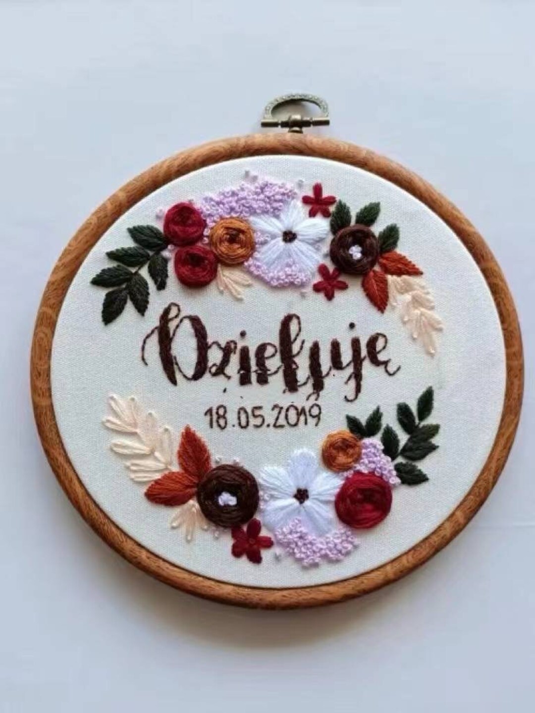 Custom Embroidery Kit for Beginners, Birthday/ Engagment/ Wedding Gift,  Date Customized Embroidery, DIY Floral Embroidery Kits 