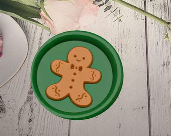 Mini Gingerbread Man Wax Seal Stamp: Christmas Gift Invitation Envelope Sealing
