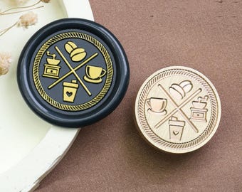 Coffee Cup Wax Seal Stamp Kit: Coffee Bean Sealing