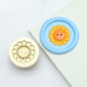 Selo de cera de girassol 3D/Kit de selagem de cera de flor de ninhada/Kit de selagem de cera de presente de dia das mães/Selo de cera de girassol