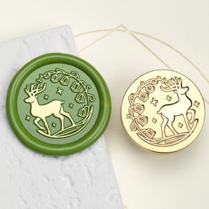 Joli tampon à cacheter en cire de cerf/Timbre à cacheter en cire de muguet/Kit à cacheter en cire de muguet et de cerf/Enveloppes cadeau de Noël