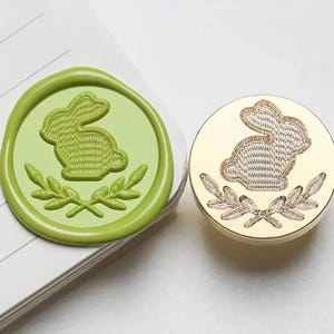 3D gestrickter Kaninchen-Wachssiegelstempel/Kranz-Kaninchen-Siegelset/Süßer Häschen-Wachssiegelstempel/Tier-Wachssiegelstempel