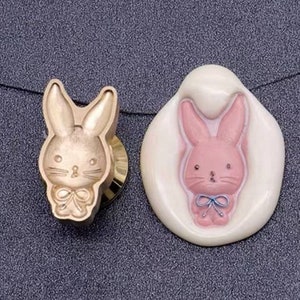 Tampon à cacheter en cire de lapin 3D mignon/Tampon de cire de lapin de forme irrégulière/Kit de cachet de cire de lapin/Tampon de cire de lapin animal