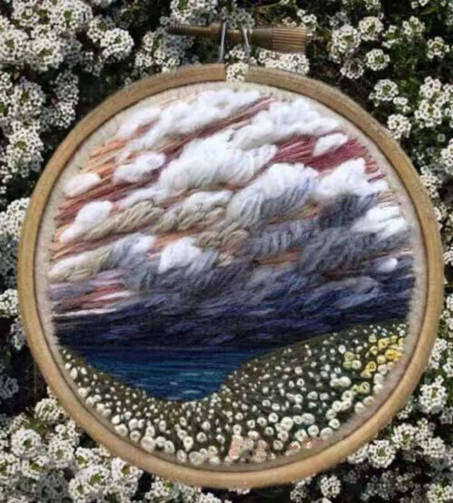 3d clouds embroidery kitflower scenery embroiderylandscape  etsy 3d clouds embroidery kitflower scenery embroiderylandscape  etsy