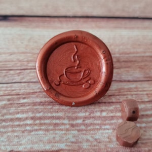 Tampon de cire pour café/Tampon de cire pour tasse de café/Kit de cire pour tasse à café/Kit de sceau de cire pour café/Tampon de cire pour enveloppe cadeau d'anniversaire