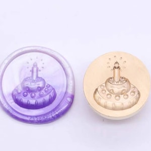 3D Birthday Cake Wax Seal Stamp: Dessert Envelope Sealing