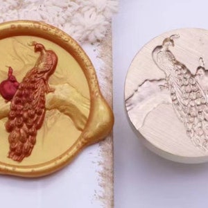 3D Peacock wax zegelstempel/Peacock Bird in Branch lakzegel kit/Verjaardagscadeau wax zegelkit/Peacock baby lakstempel zegel