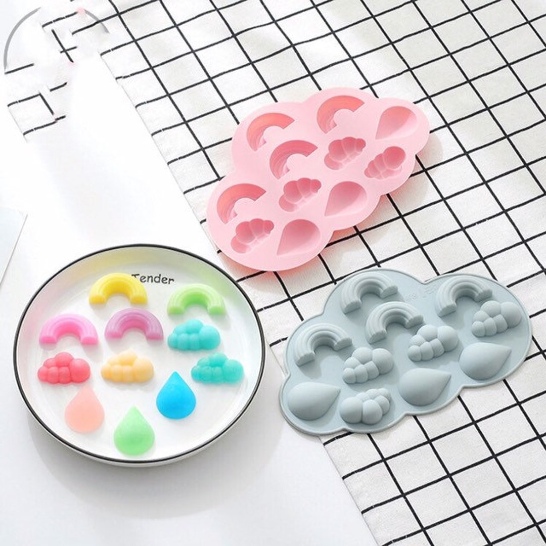 3D Rainbows Silicone Mold /cute Clouds Mould /raindrop Soap - Etsy