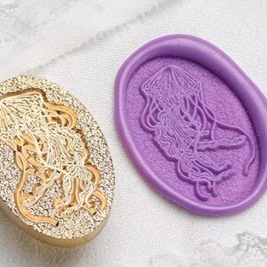 Jellyfish Wax Seal Stamp: Frosted Copper Sealing Kit