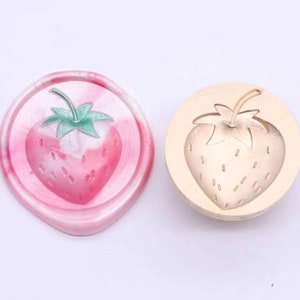 3D Strawberry Wax Seal Stamp: Fruit Birthday Invitations