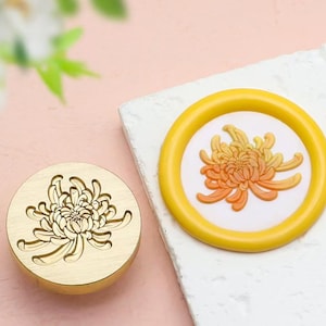 Chrysanthemum Wax Seal Stamp: Yellow Daisy Sealing Kit