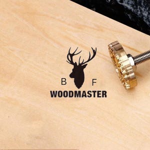 Custom Initial & Deer Branding Iron: For Wood, Leather, Food