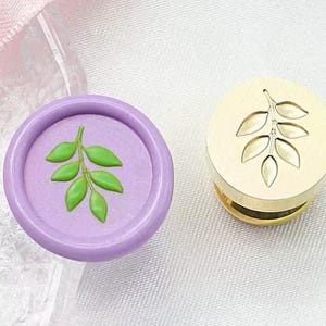 Kit de sello de cera con forma de hoja en 3D, sello de cera con forma de hoja de planta, sello de cera con forma de hoja de árbol, sello de cera para invitación de regalo de boda