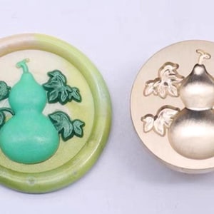 3D Gourd Wax Seal Stamp: Vegetable Invitation Kit