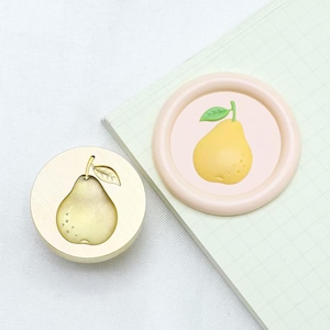 3D Sweet Pear  Wax Seal Stamp /Fruit Pear Wax Sealing kit /Birthday Gift wax seal stamp/Pear wax seal kit