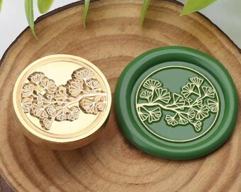 Ginkgo Leaf Wax Seal Kit: Botanical Envelope Stamp