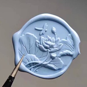 3D Lotus & Dragonfly Wax Seal Stamp: Invitation Kit