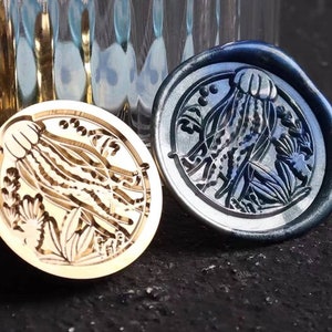 3D Jellyfish Wax Seal Stamp: Sea Grass Sealing Kit