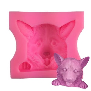 DIY Dog silicone mold /cute Dog Head cake mould /Dog  soap mold /soap mold /fondant mold/baking tool