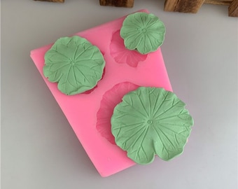 3D Lotus Leaf Silicone Mold: Soap & Fondant Baking Tool (6.5x5.8x1.2cm)