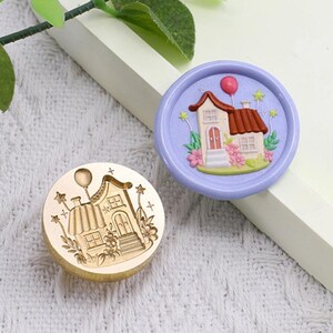 3D huis lakzegel stempel/huis en graland lakzegel kit/ballon lakzegel kit/verjaardagscadeau lakstempel/afval huis lakstempel verzegeling