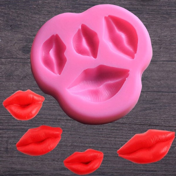 4pcs Love hotlips silicone moule /hotlips et moule de bouche /moule de savon de gâteau de mariage /moule de silicone de cadeau d'amour /fondant moule/outil de cuisson