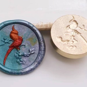 ラブバードワックスシールスタンプ：招待状用シーリングキット（22mm）