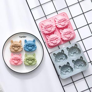4pcs Alpaca silicone mold /3D cute Sheep  mould /soap mold /animal mold /fondant mold/baking tool/animal cake mold