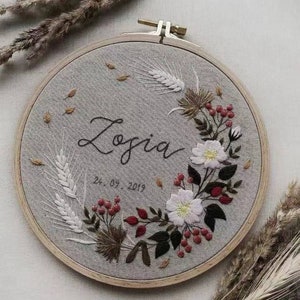 Kit di ricamo di benedizione del matrimonio del fiore personalizzato 3D, kit di ricamo del regalo di nozze, kit di ricamo moderno Crewel per principianti