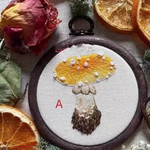 3D Mushrooms Embroidery Kitplant Scenery Embroidery Mushroom - Etsy