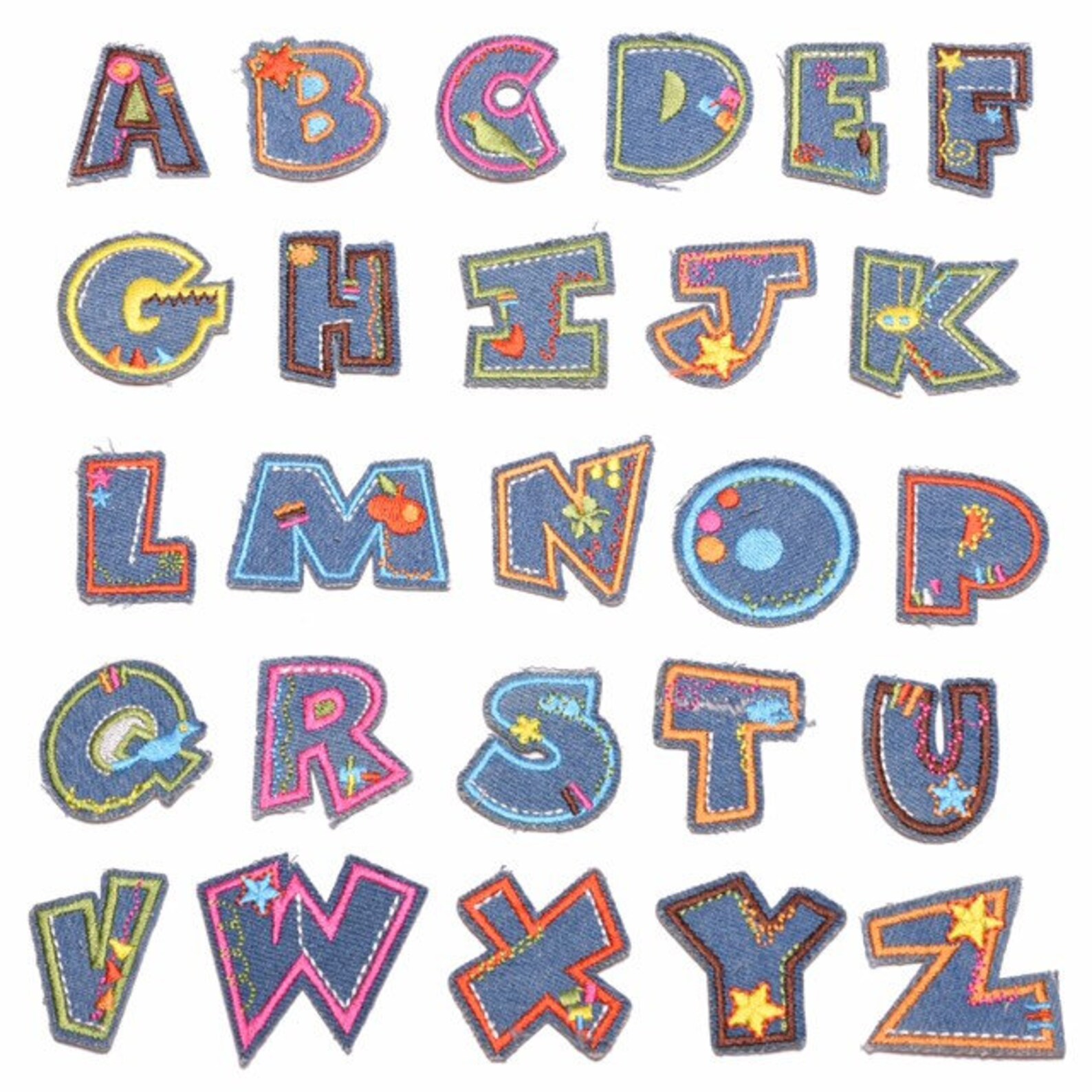 26 Letter iron on patch /Initials letter patch Embroidered Etsy