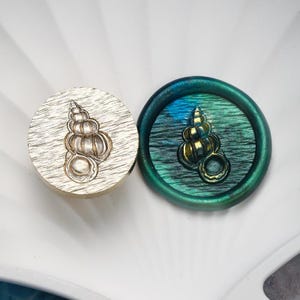 3D élégant tampon de cire d'escargot en spirale/kit de scellage de cire d'escargot en spirale/Tampon de cire d'escargot de mer/tampon de cire enveloppes cadeau d'anniversaire