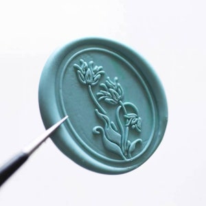 The Lily of valley Wax Seal Stamp /Floral wax seal Stamp/Lily flower wax Sealing kit /Personalized wax Stamps /gift box set,Wax Stove