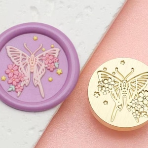 Pieczęć lakowa Sakura Butterfly / Zestaw pieczęci lakowej Butterfly Fairy / Zestaw pieczęci lakowej Plum Blossom