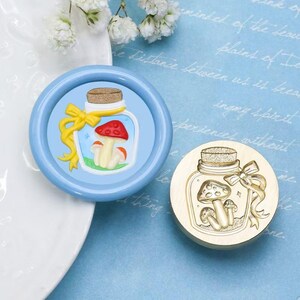 Sello de lacre con forma de hongo 3D/Kit de lacre con forma de hongo en botella/Sello de lacre con forma de hongo lindo/Kit de lacre con forma de hongo vegetal